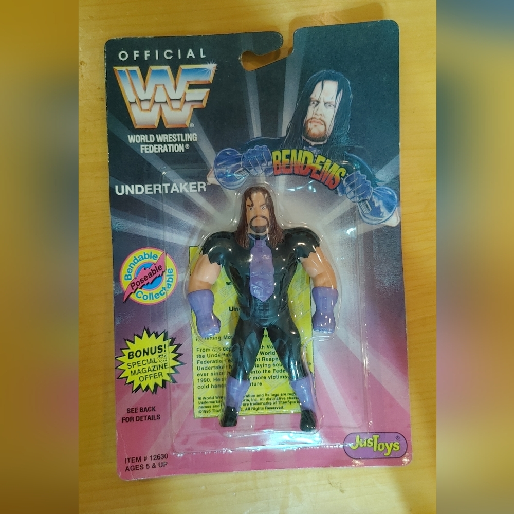 1995 Just Toys WWF Undertaker Series 1 Bend-ems factory sealed